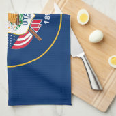 Utah: De bijenkorf staat Amerikaanse vlag, industr Theedoek (Quarter Fold)