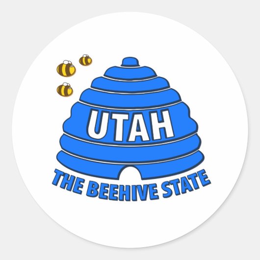Utah: De bijenkorf-staat Ronde Sticker (Voorkant)
