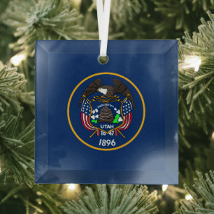 Utah: De Bijenkorfstaat Amerikaanse vlag, Industri Glas Ornament