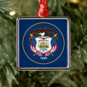 Utah: De Bijenkorfstaat Amerikaanse vlag, Industri Metalen Ornament
