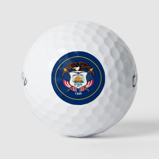 Utah De bijenkorfstaat Utahns Amerikaanse vlag Golfballen (Voorkant)