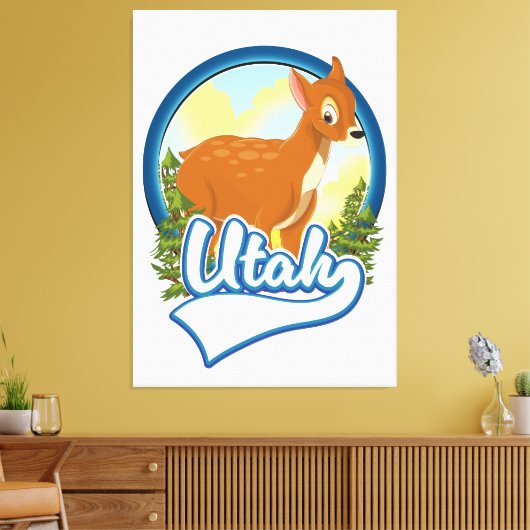 Utah Deer Travel logo Canvas Afdruk (Insitu (Woonkamer))