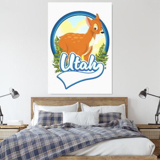 Utah Deer Travel logo Canvas Afdruk (Insitu (Slaapkamer))