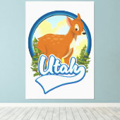 Utah Deer Travel logo Canvas Afdruk (Insitu (Houten vloer))