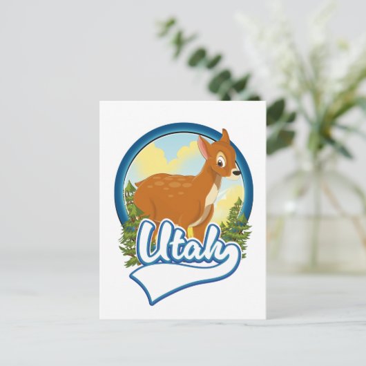 Utah Deer Travel logo Feestdagenkaart (Staand voorkant)