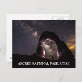 Utah Delicate Arch night sterft melkachtig landsch Briefkaart (Voorkant / Achterkant)