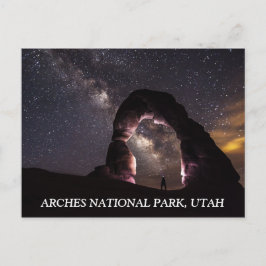Utah Delicate Arch night sterft melkachtig landsch Briefkaart