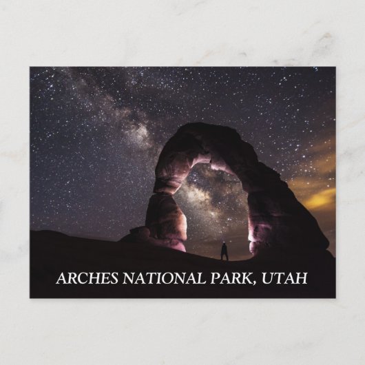 Utah Delicate Arch night sterft melkachtig landsch Briefkaart (Voorkant)