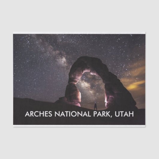 Utah Delicate Arch night sterft melkachtig landsch Tissuepapier (Voorkant)