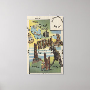 Utah Depictions of Sites to See in UtahUtah Canvas Afdruk