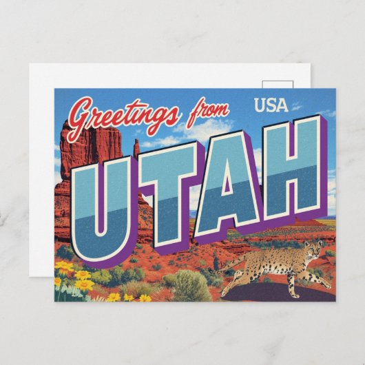 Utah Desert Bobcat Monument Valley Briefkaart (Voorkant / Achterkant)