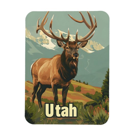 Utah Elk Magneet (Verticaal)
