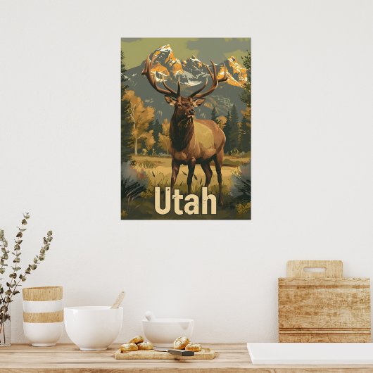  Utah Elk Poster (Keuken)