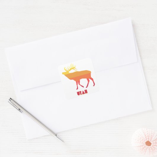 Utah Elk Vierkante Sticker (Envelop)