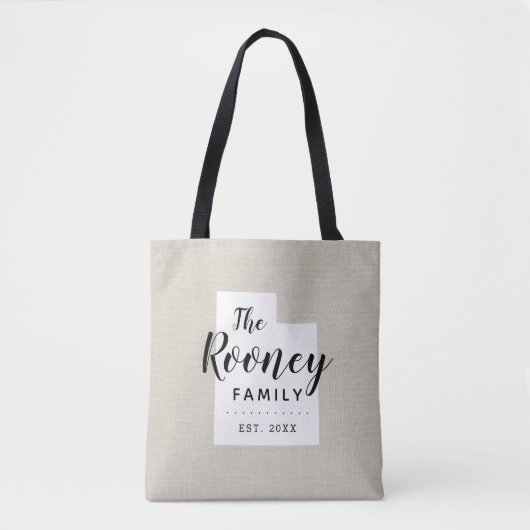 Utah familie monogram staat Canvas tas (Voorkant)