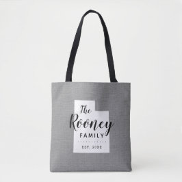 Utah familie monogram staat Canvas tas