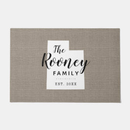 Utah Familie Monogram Staat Doormat Deurmat