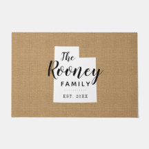 Utah Familie Monogram Staat Doormat