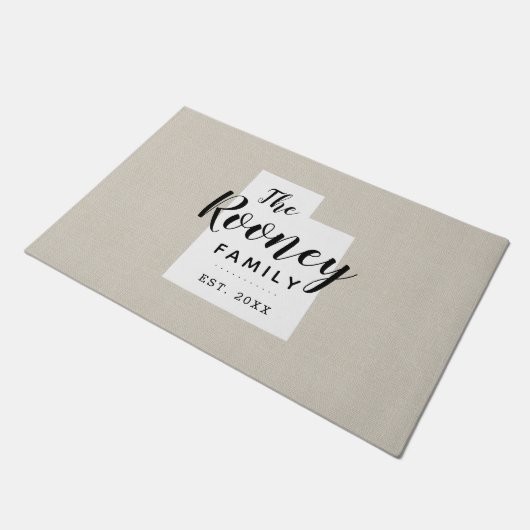 Utah Familie Monogram Staat Doormat Deurmat (Schuin)