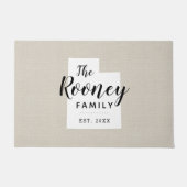 Utah Familie Monogram Staat Doormat Deurmat (Voorkant)