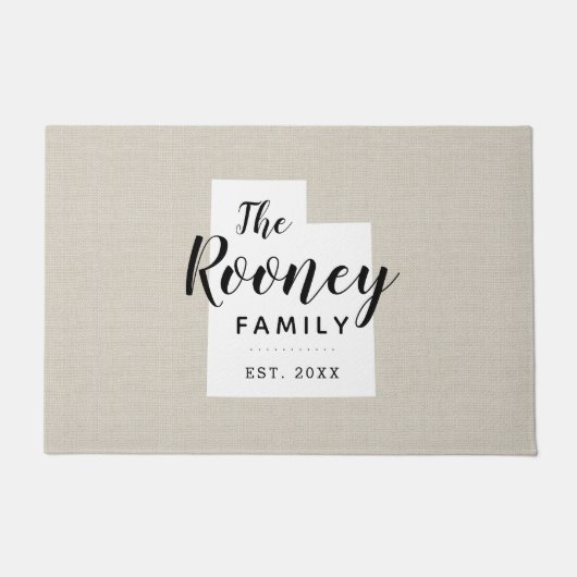 Utah Familie Monogram Staat Doormat Deurmat (Voorkant)