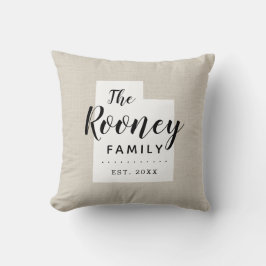 Utah Family Monogram State Sierkussen