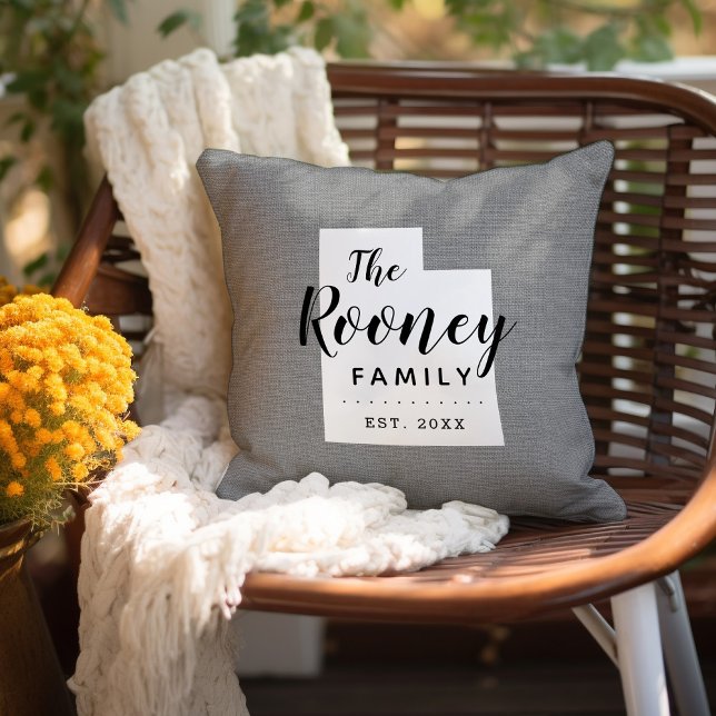 Utah Family Monogram State Sierkussen (Creator heeft geüpload)