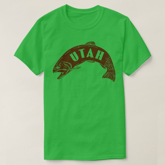 Utah Fish Wordmark Brown T-shirt (Design voorkant)