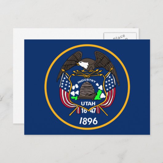 Utah Flag Briefkaart (Voorkant / Achterkant)