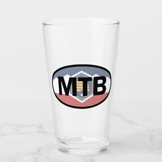 Utah Flag Mountain Biking Oval Glas (Voorkant)