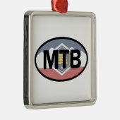 Utah Flag Mountain Biking Oval Metalen Ornament (Rechts)