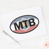 Utah Flag Mountain Biking Oval Ovale Sticker (Envelop)