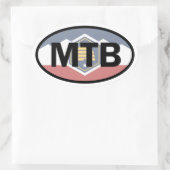 Utah Flag Mountain Biking Oval Ovale Sticker (Tas)