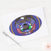 Utah Flag Ovale Sticker (Envelop)