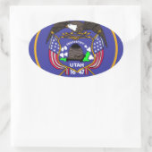 Utah Flag Ovale Sticker (Tas)