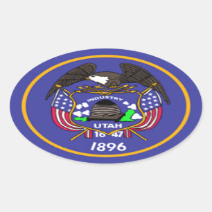 Utah Flag Ovale Sticker