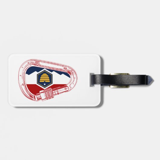 Utah Flag Rock Klim Carabiner Bagagelabel (Achterkant horizontaal)