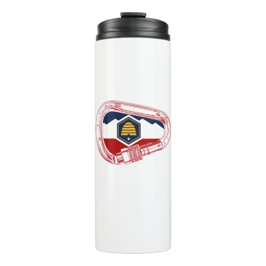 Utah Flag Rock Klim Carabiner Thermosbeker (Voorkant)