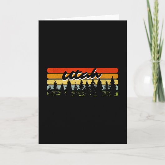 Utah Forest Sunset Trees Cabin Theme Souvenir  Kaart (Voorkant)
