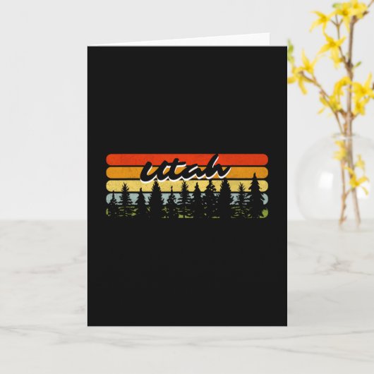 Utah Forest Sunset Trees Cabin Theme Souvenir Kaart (Gele Bloem)