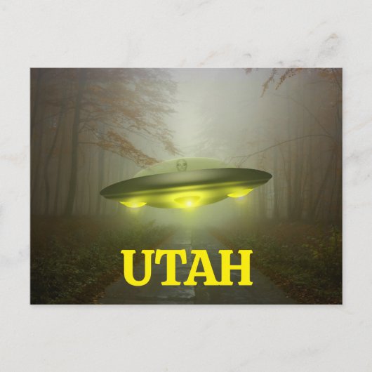 UTAH FUNNY RUIMTESCHIP UFO BRIEFKAART (Voorkant)
