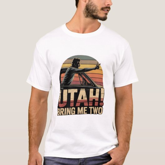 Utah Geef Me Twee T-shirt, Grappig 1980 T-shirt (Voorkant)