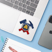 Utah Geoloog Vinyl Sticker (Laptop met iPhone)