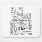 Utah Gepersonaliseerd Word Cloud Muismat - Zwarte (Voorkant)