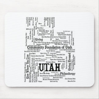 Utah Gepersonaliseerd Word Cloud Muismat - Zwarte 
