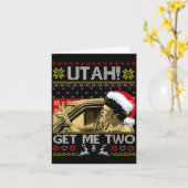 Utah Get Me Two Funny Quote Ugly Xmas Sweater Chri Kaart (Gele Bloem)