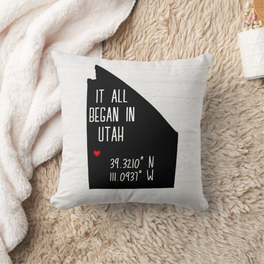 Utah GPS-coördinaten met hart Kussen (Deken)
