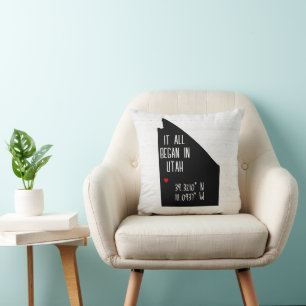 Utah GPS-coördinaten met hart Kussen