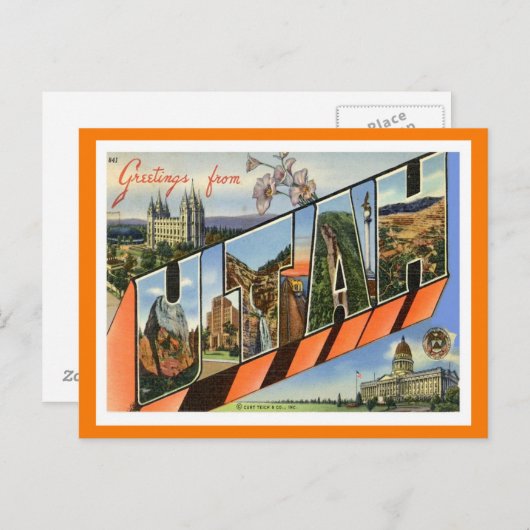 Utah Greetings uit de VS Briefkaart (Voorkant / Achterkant)