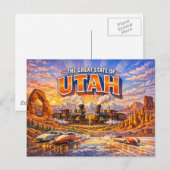 Utah Groet Ansichtkaart Briefkaart (Voorkant / Achterkant)